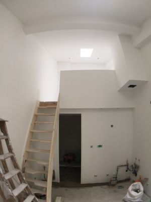 Travaux en cours, création d'une mezzanine